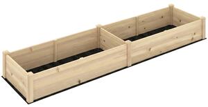 Outsunny Pat Ridicat pentru Cultivat Legume, Lada din Lemn de Brad cu Fund Deschis și Compartimente, 76x30x155 cm, Alb | Aosom Romania