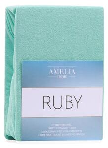 Cearșaf elastic pentru pat dublu AmeliaHome Ruby Siesta, 200-220 x 200 cm, verde