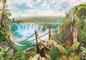 Tapet mural pictat, cascade şi peisaj - 10515 - Fototapet24