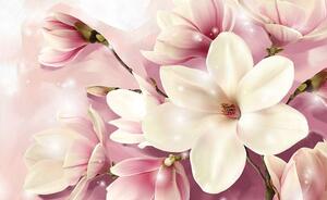 Fototapet floral cu accente roz - 3505 - Fototapet24