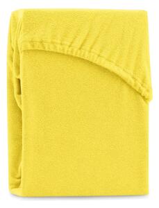 Cearșaf elastic pentru pat dublu AmeliaHome Ruby Siesta, 220-240 x 220 cm, galben