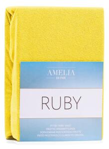 Cearșaf elastic pentru pat dublu AmeliaHome Ruby Siesta, 200-220 x 200 cm, galben