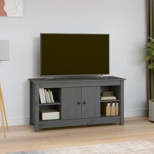 Comodă TV, gri, 103x36,5x52 cm, lemn masiv de pin