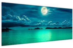 Tablou - Luna plină deasupra apei (120x50 cm)