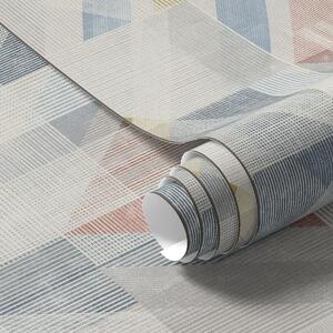 Tapet Design geometric cu un diamant roșu în centru, Tapet abstract, a01055 : Uwalls.ro