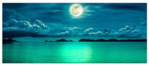 Tablou - Luna plină deasupra apei (120x50 cm)