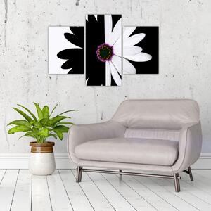 Tablou - Floare, alb- negru (90x60 cm)