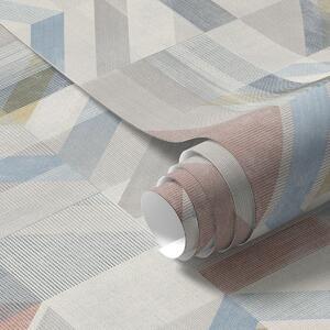 Tapet Săgeți geometrice în tonuri pastelate de roșu și albastru, Tapet abstract, a01056 : Uwalls.ro