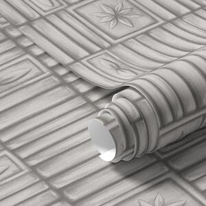 Tapet Panouri verticale în relief cu inserții grafice florale, Tapet abstract, a01058 : Uwalls.ro