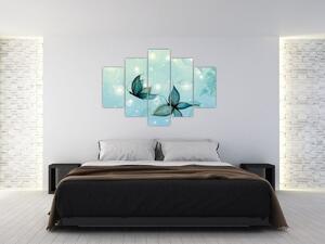 Tablou - Fluturi albaștri (150x105 cm)