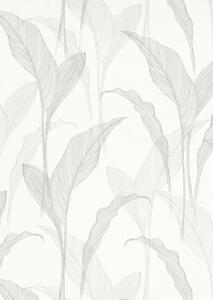 Tapet Elle Decoration 2 model frunze gri deschis 10,05x0,53 m