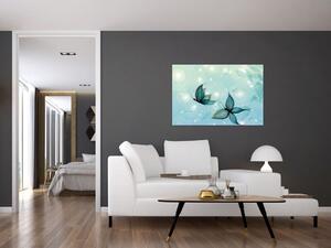 Tablou - Fluturi albaștri (90x60 cm)
