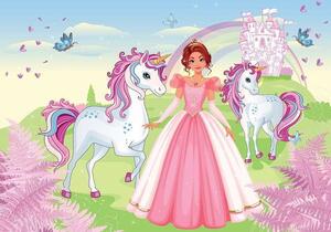 Tapet mural, prinţesa şi unicornul - 13240 - Fototapet24