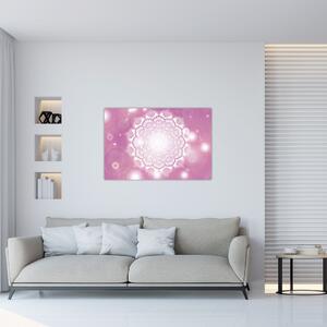 Tablou - Mandala pe fundal roz (90x60 cm)