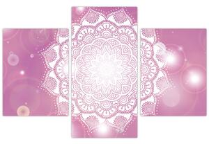 Tablou - Mandala pe fundal roz (90x60 cm)