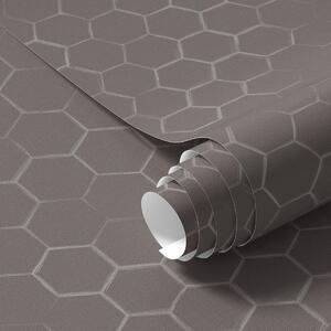 Tapet Model hexagonal dens în nuanțe delicate de gri, Tapet abstract, a01060v2 : Uwalls.ro