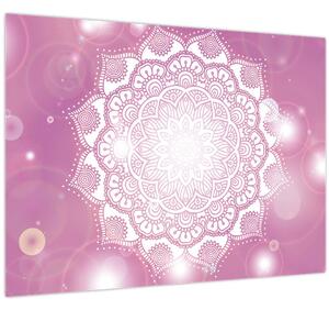 Tablou - Mandala pe fundal roz (70x50 cm)
