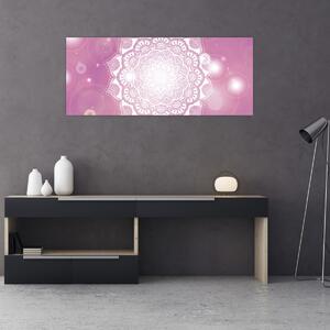 Tablou - Mandala pe fundal roz (120x50 cm)