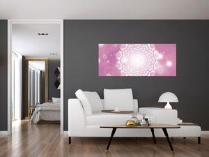 Tablou - Mandala pe fundal roz (120x50 cm)