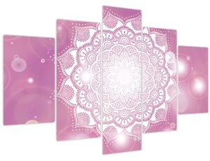 Tablou - Mandala pe fundal roz (150x105 cm)