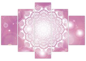 Tablou - Mandala pe fundal roz (150x105 cm)