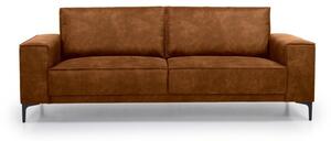 Canapea maro coniac cu tapițerie din imitație de piele 224 cm Copenhagen – Scandic