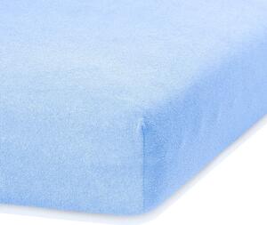 Cearșaf elastic pentru pat dublu AmeliaHome Ruby Siesta, 200-220 x 200 cm, albastru deschis