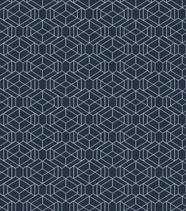 Tapet Rețea geometrică de cuburi de culoare bleumarin închis, Tapet abstract, a01066v1 : Uwalls.ro