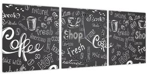 Tablou - Coffee (cu ceas) (90x30 cm)