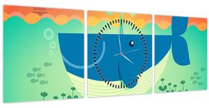 Tablou - Balena veselă (cu ceas) (90x30 cm)