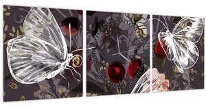 Tablou - Fluture (cu ceas) (90x30 cm)