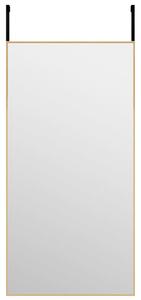 Oglindă pentru ușă, auriu, 40x80 cm, sticlă și aluminiu