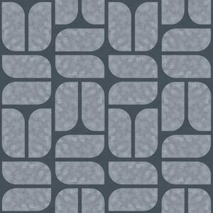 Tapet Fundal întunecat cu mozaic gri din module rotunjite, Tapet abstract, a01069v1 : Uwalls.ro