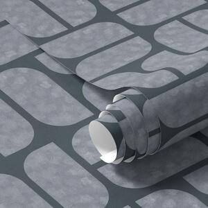 Tapet Fundal întunecat cu mozaic gri din module rotunjite, Tapet abstract, a01069v1 : Uwalls.ro