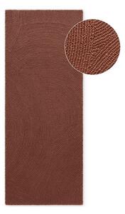 Covor tip traversă cărămiziu țesut manual din lână 80x200 cm Calmio – Hanse Home