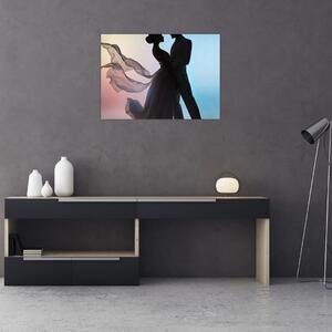 Tablou pe sticlă - Cuplu dansator (70x50 cm)