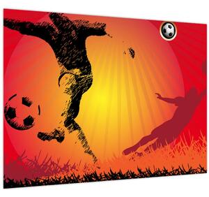 Tablou pe sticlă - Fotbal (70x50 cm)