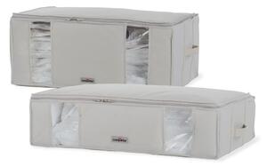Cutii de depozitare pentru haine 2 buc. din material textil cu vacuum/cu pereți întăriți 65x50x27 cm Life – Compactor