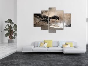 Tablou - Turmă de gnu (150x105 cm)