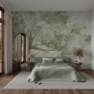 Tapet Copac cu ramuri imitație de pictură, Fototapet Natură, w09601 : Uwalls.ro