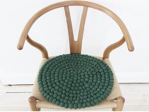 Pernă pentru scaun cu bile din lână Wooldot Ball Chair Pad, ⌀ 39 cm, verde închis