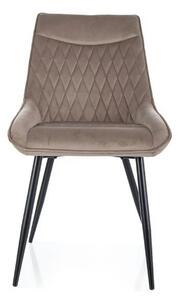 Scaun AGAT, bej inchis/negru, stofa catifelata - Bluvel 40/metal, 51x4