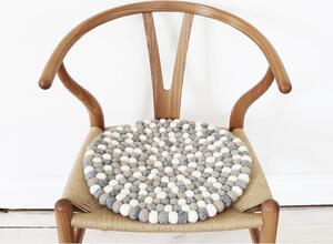 Pernă pentru scaun cu bile din lână Wooldot Ball Chair Pad, ⌀ 39 cm, alb - gri deschis