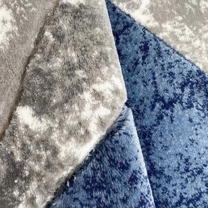 Covor Gri, Albastru, Marimi Variate, Model Modern, Material Polipropilena, Polyester
