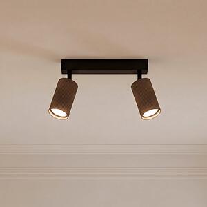 TK Lighting Spot de tavan Tune, 2 becuri, maro, metal, lungime 44 cm, reglabil, Maro / Rugină, Camera de zi / sufragerie, Aluminiu