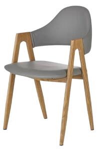 Scaun K247, gri/stejar miere, piele ecologica/metal, 51x51x80 cm