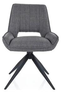 Scaun rotativ TELLO, gri/negru, stofa clasica/metal, 54x46x84 cm