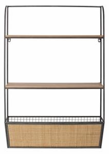 Raft de perete natur, din rattan si metal, Lesley