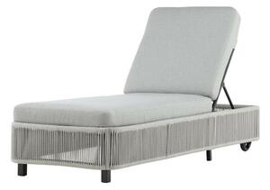 Şezlong Dallas 232099x75cm, Gri, Negru, Frânghie, Tapiterie