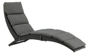 Şezlong Dallas 230784x64cm, Gri, Negru, Lozie din plastic